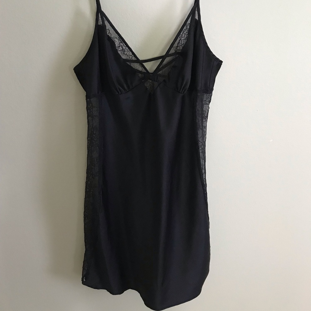 Victoria’s Secret Black Satin Slip Size S